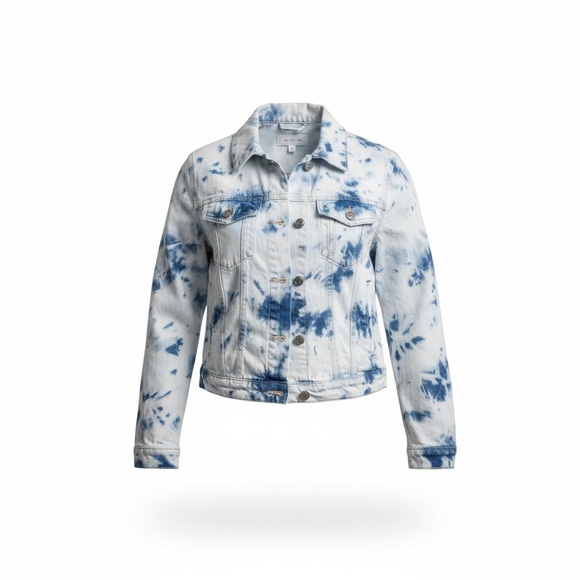 Free People Jackets & Blazers - NWT Free People Womens Rumors Denim Jacket Tie Dye Distressed Size Small